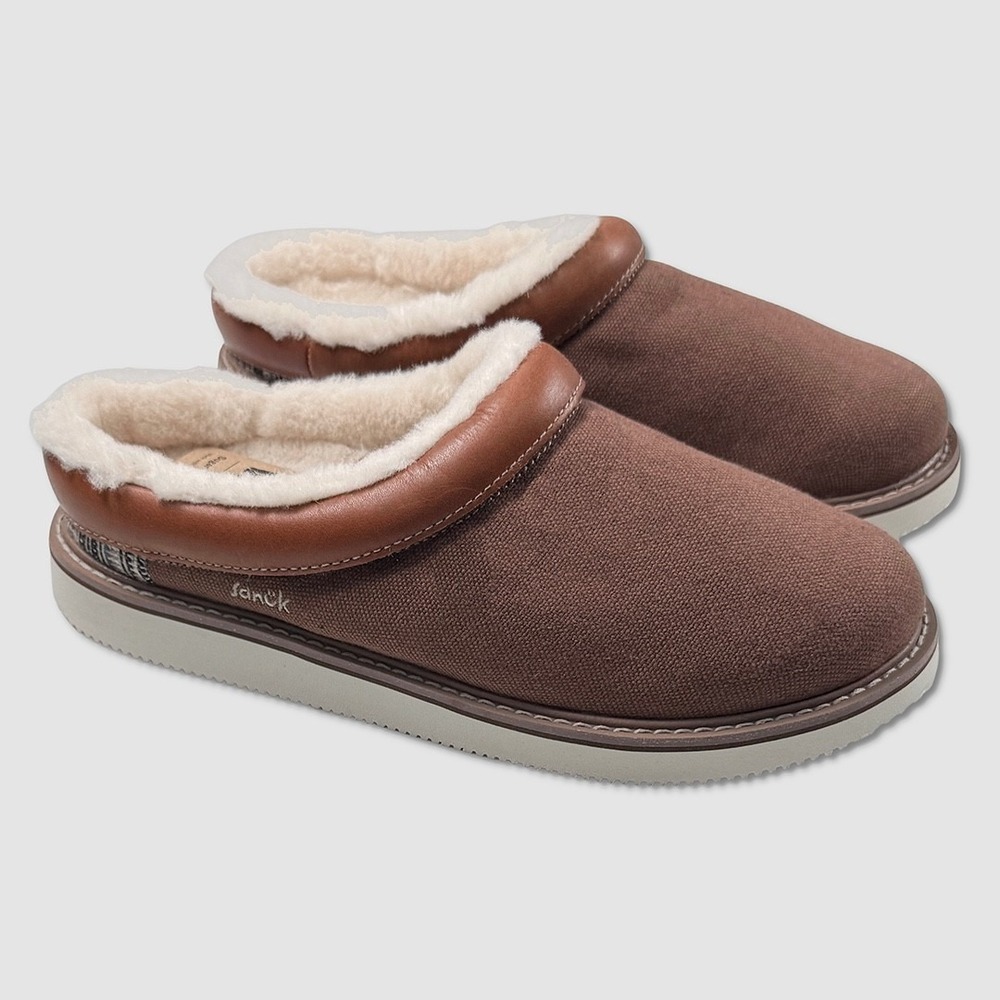 Sanuk Cozy Vibe SM Slippers / Shoes - NEW Mens 10 Tan / Multi - #49587-OF
